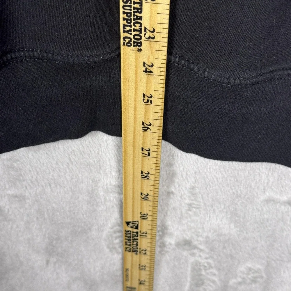 True Religion Hoodie Mens Large Black Full Zip Sweatshirt Gold Chain Sleeve‎